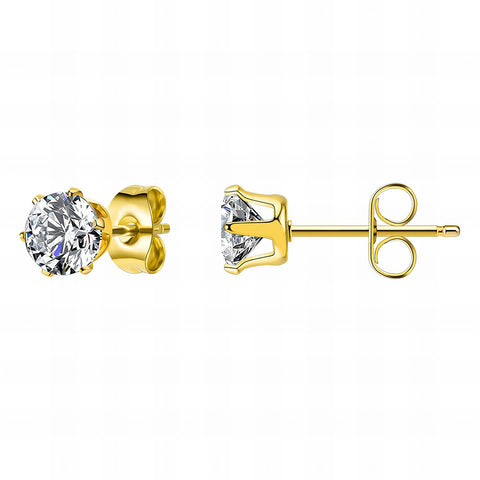 Round CZ Stud Earrings – Classic Solitaire