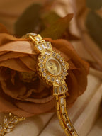 Crystal Flower Dial Link Bracelet Watch