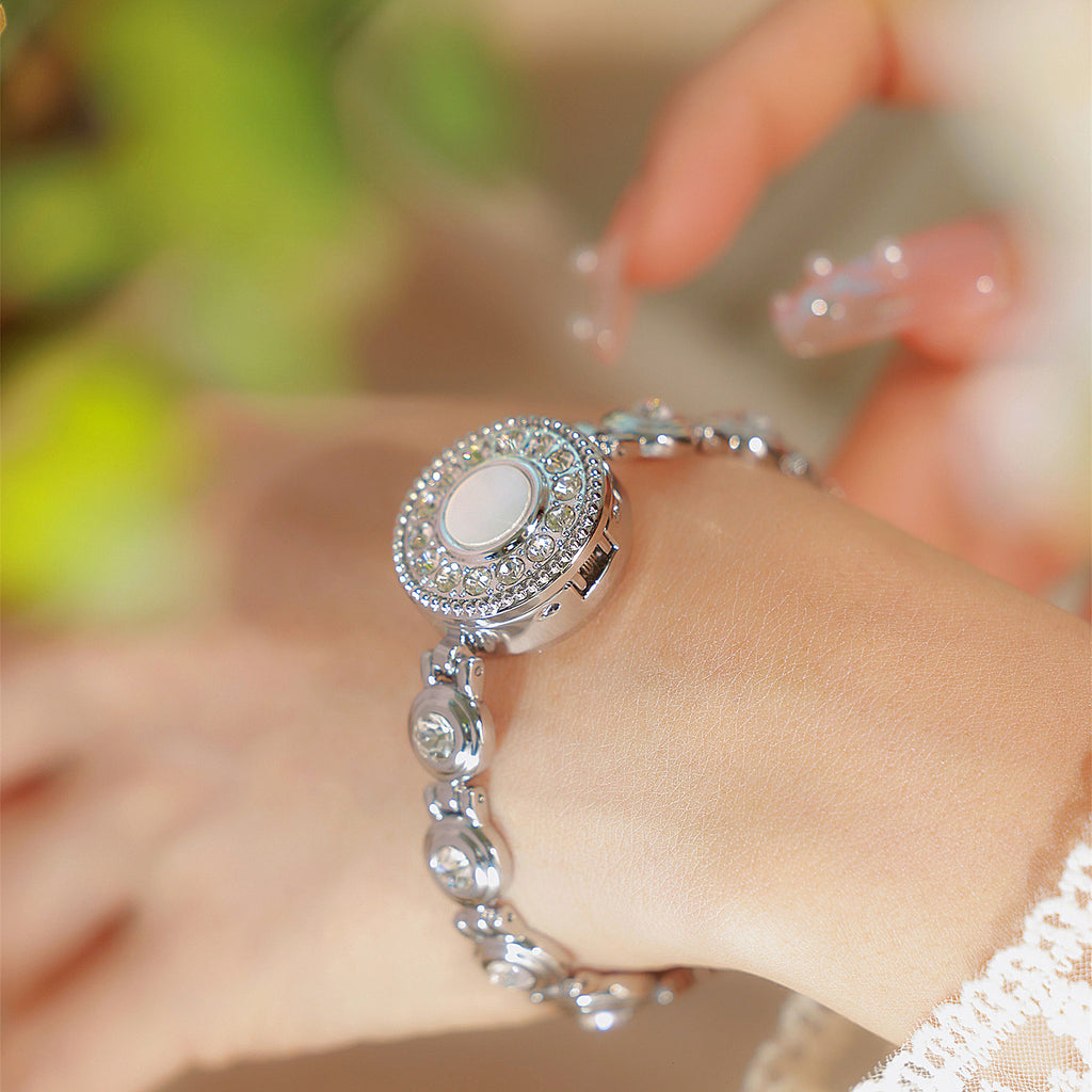Crystal Accented Dial Link Bracelet Watch