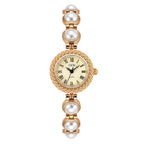 Textured Bezel Roman Dial Pearl Watch