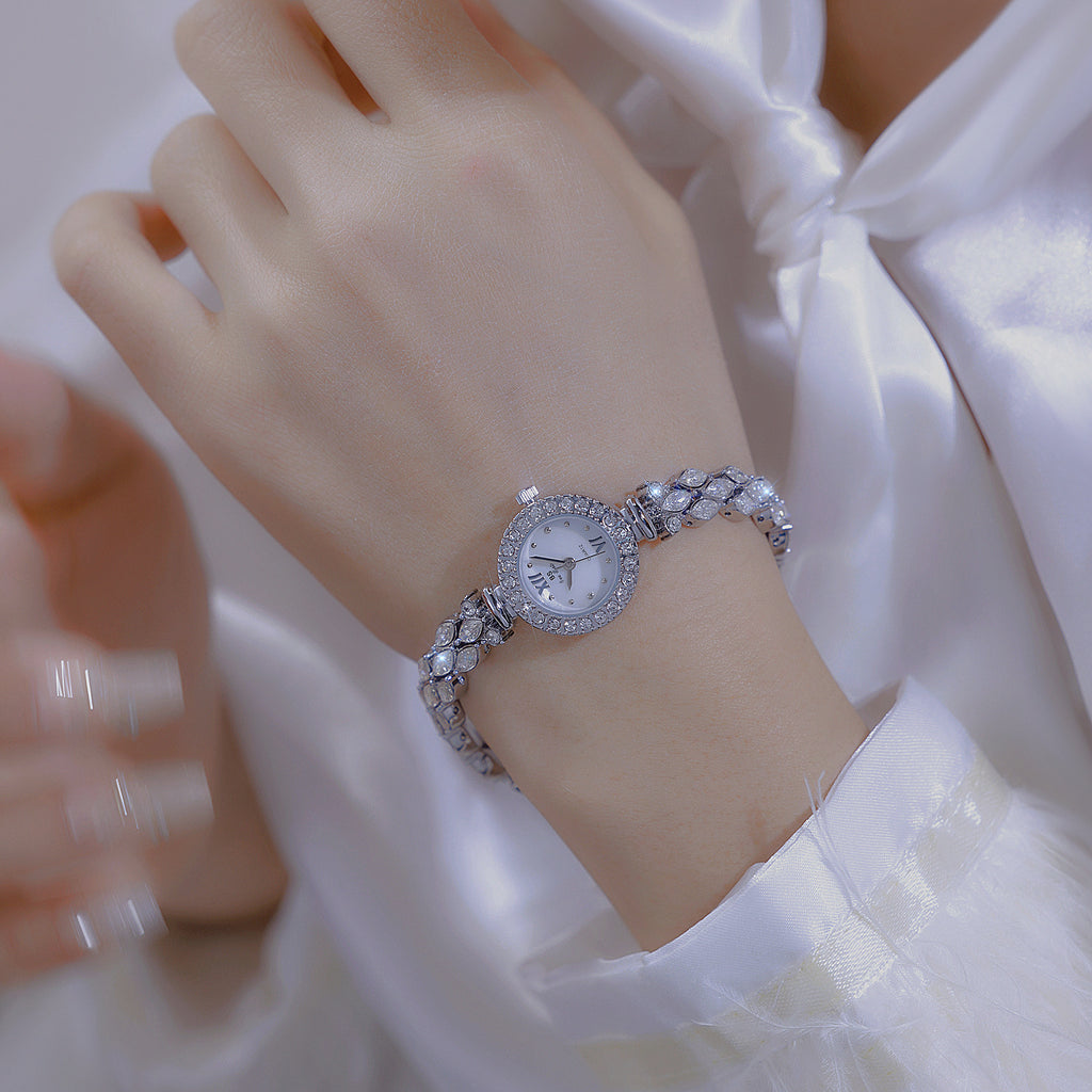 Luxury Quartz Watch with Crystal Embellishments