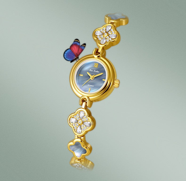 Elegant Floral Design Quartz Watch