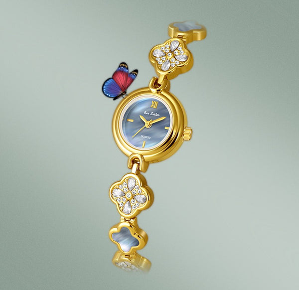 Elegant Floral Design Quartz Watch