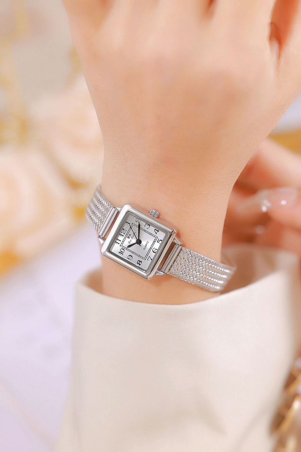 The Square Dial Mesh Bracelet Watch