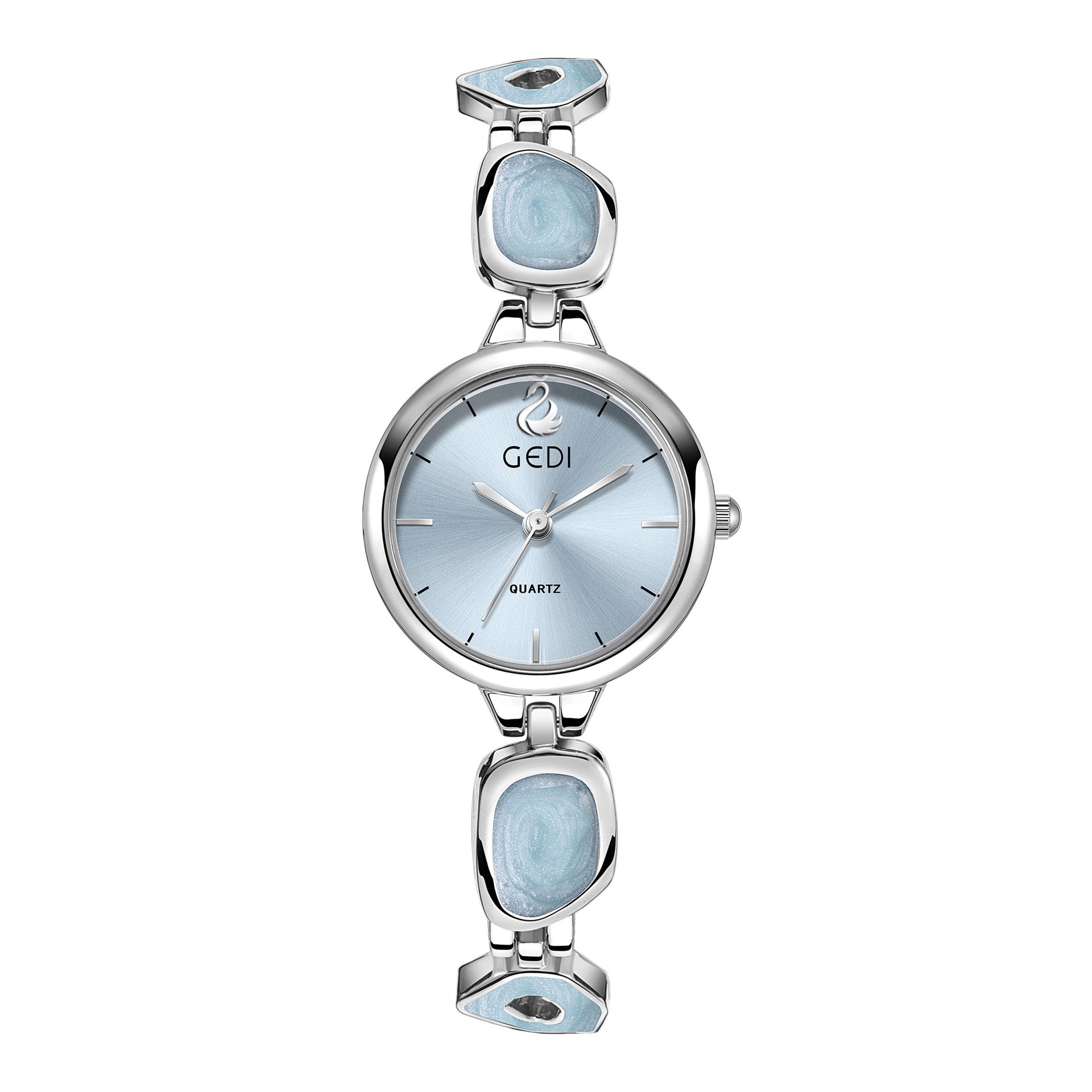 Round Minimal Dial Stone Link Watch