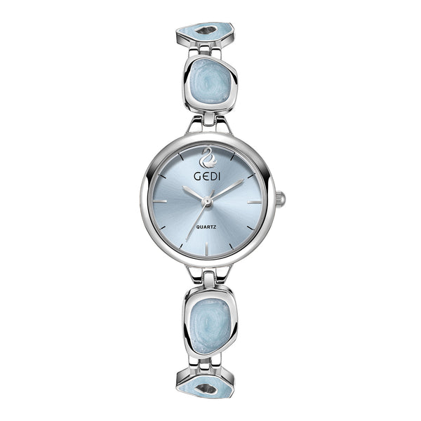 Round Minimal Dial Stone Link Watch
