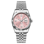 Fluted Bezel Date Dial Bracelet Watch