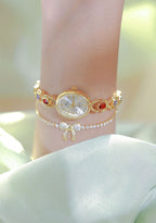 Oval Dial Multi-Gemstone Link Watch