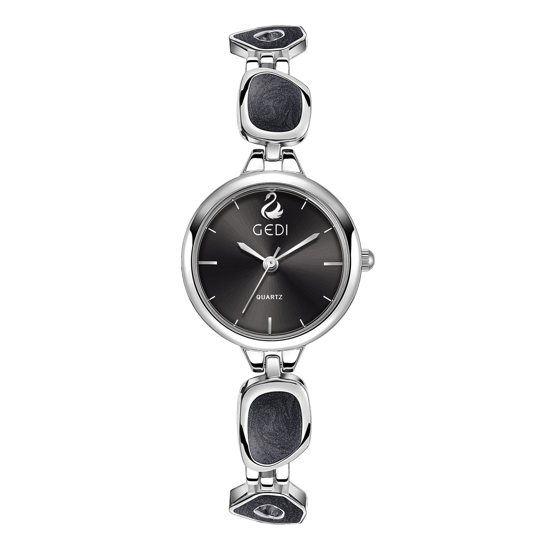 Round Minimal Dial Stone Link Watch