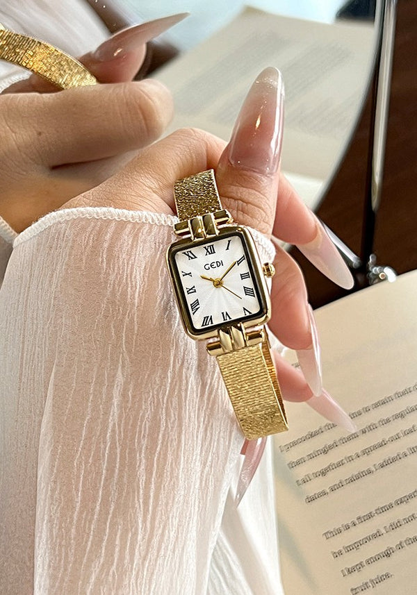Square Roman Pattern Dial Bracelet Watch