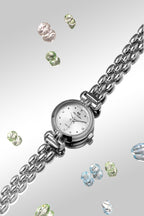 Round Crystal Dial Link Bracelet Watch