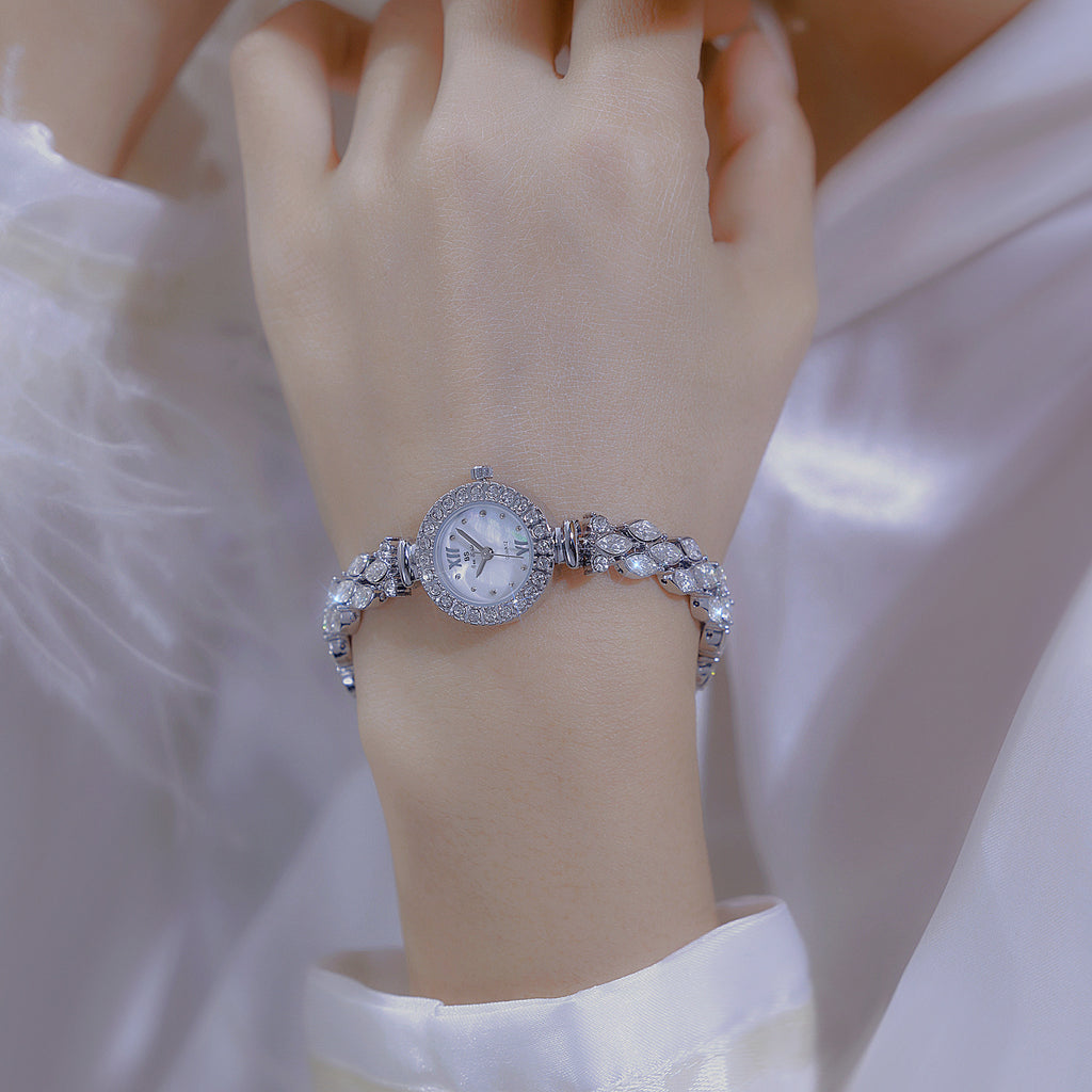 Luxury Quartz Watch with Crystal Embellishments