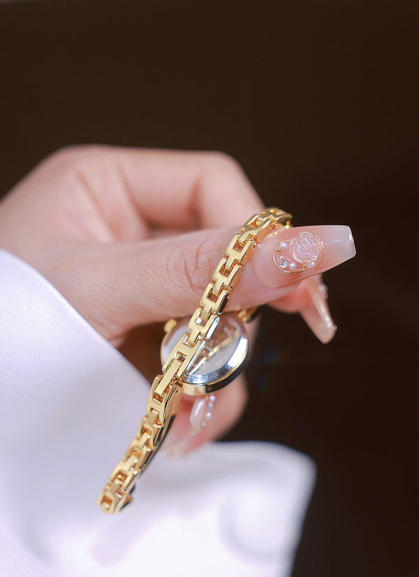 Oval Multi-Gemstone Bezel Bracelet Watch