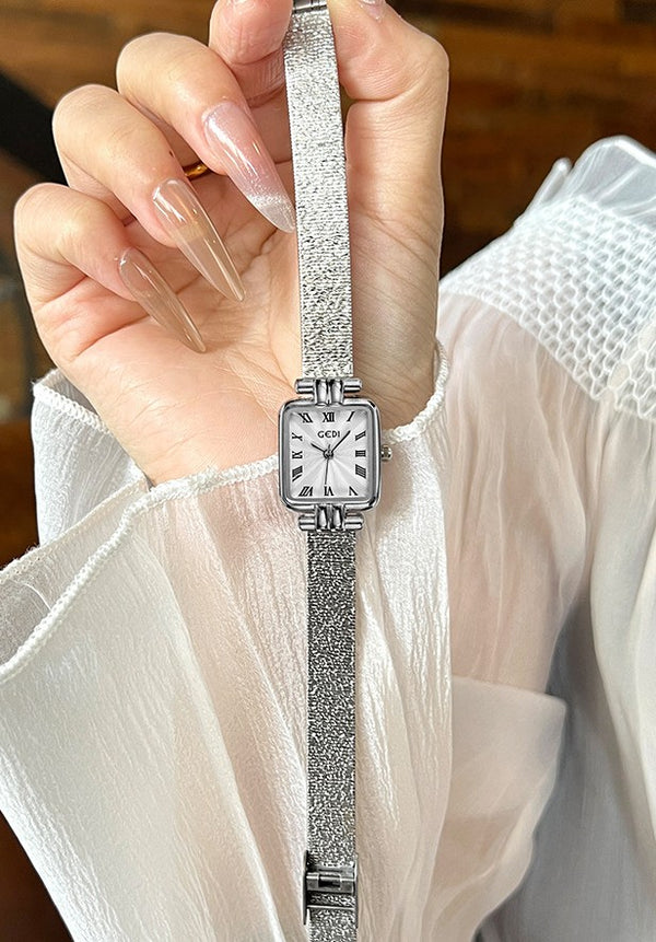 Square Roman Pattern Dial Bracelet Watch
