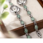 Sophisticated Oval Dial Stone Quartz Watch
