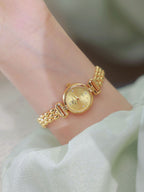 Round Crystal Dial Link Bracelet Watch