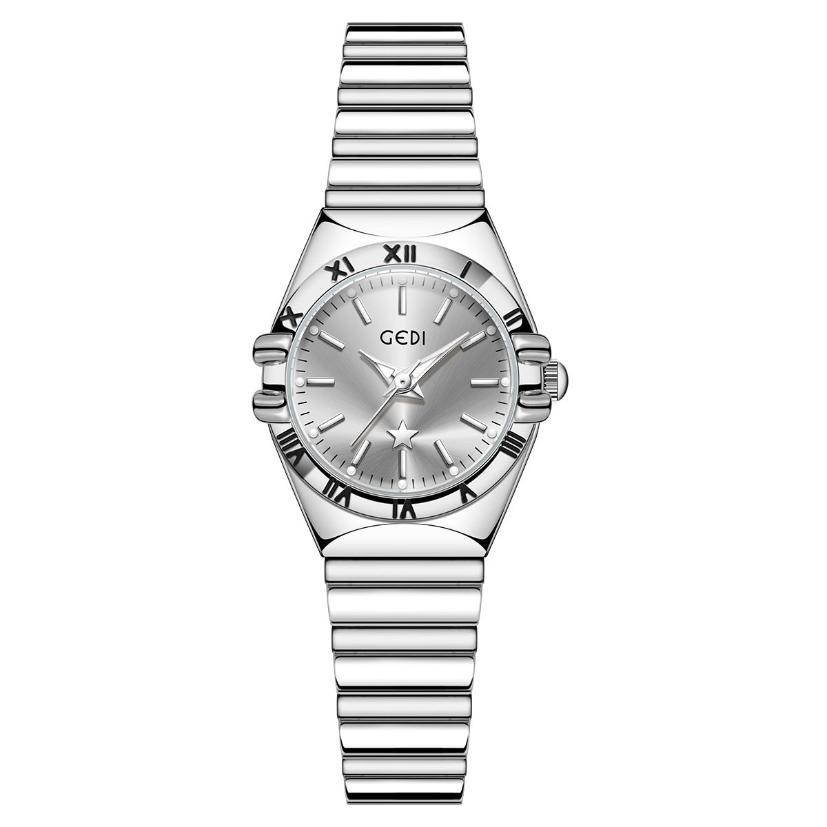 Fluted Bezel Roman Marker Bracelet Watch