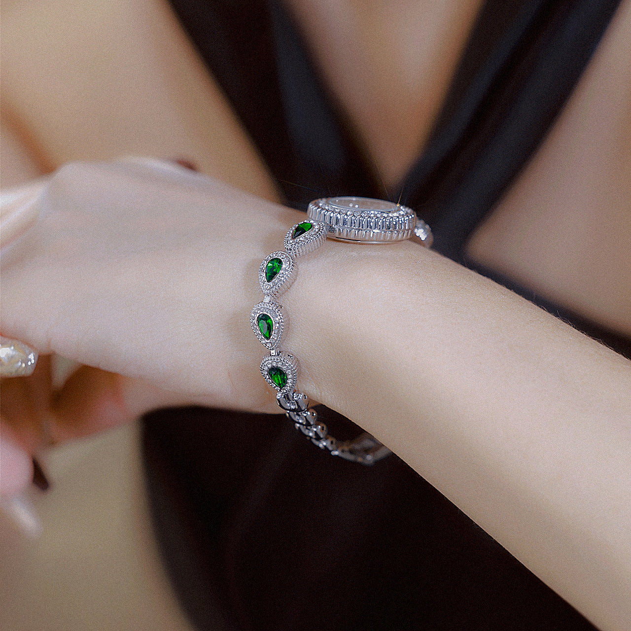 Mother of Pearl Teardrop Gemstone Watch