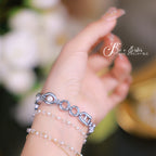 Oval Dial Pearl Link Bracelet Watch