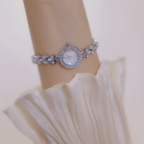Luxury Quartz Watch with Crystal Embellishments