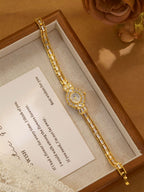 Crystal Flower Dial Link Bracelet Watch