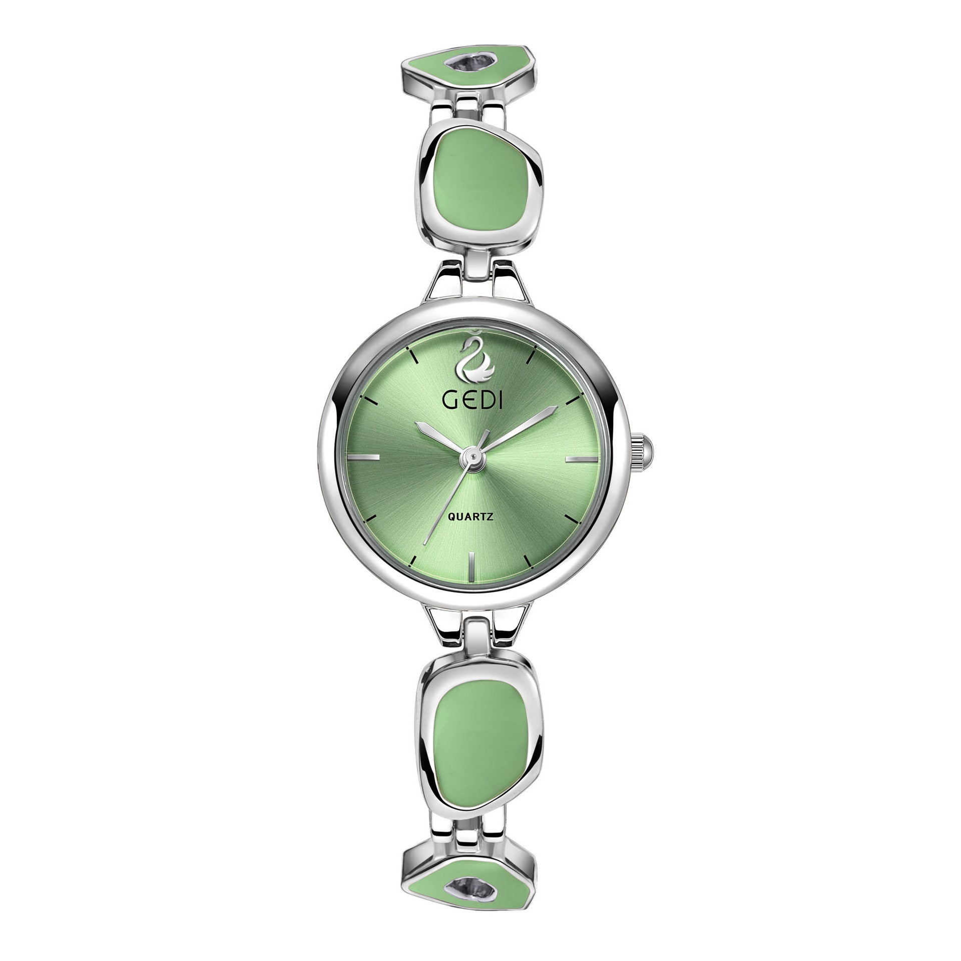 Round Minimal Dial Stone Link Watch