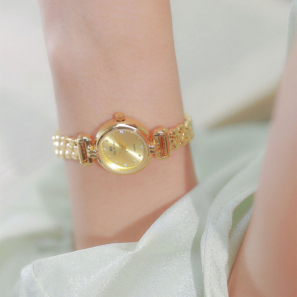 Round Crystal Dial Link Bracelet Watch