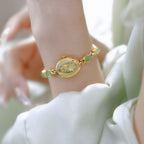 Sophisticated Oval Dial Stone Quartz Watch