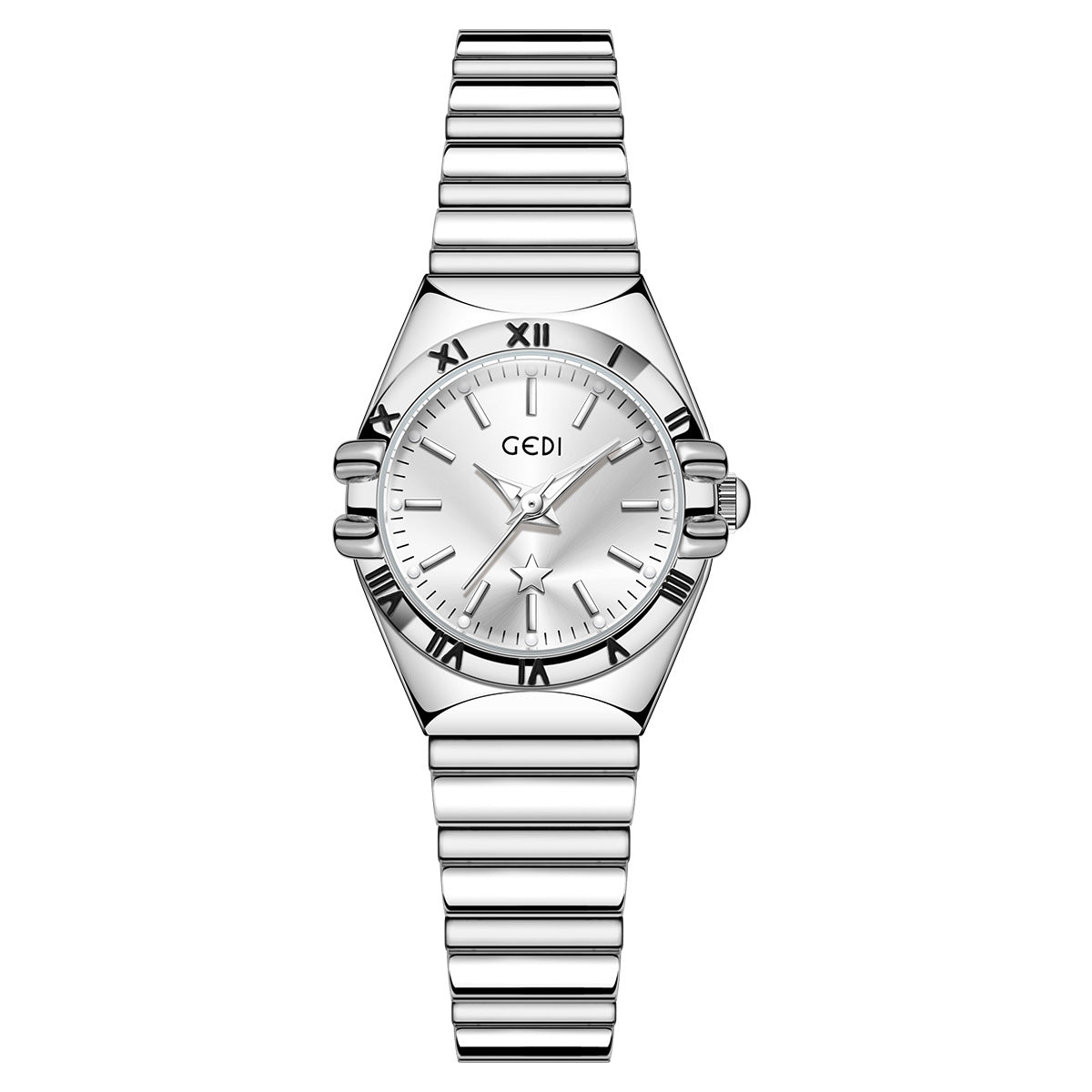 Fluted Bezel Roman Marker Bracelet Watch