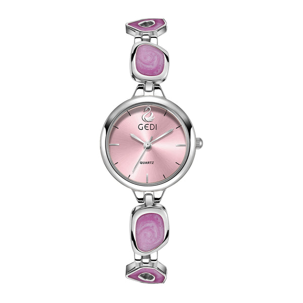 Round Minimal Dial Stone Link Watch