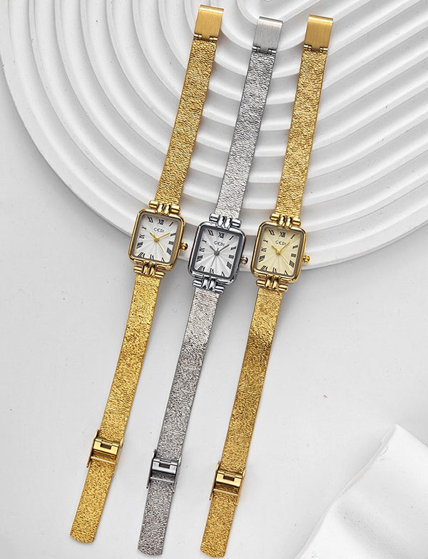 Square Roman Pattern Dial Bracelet Watch