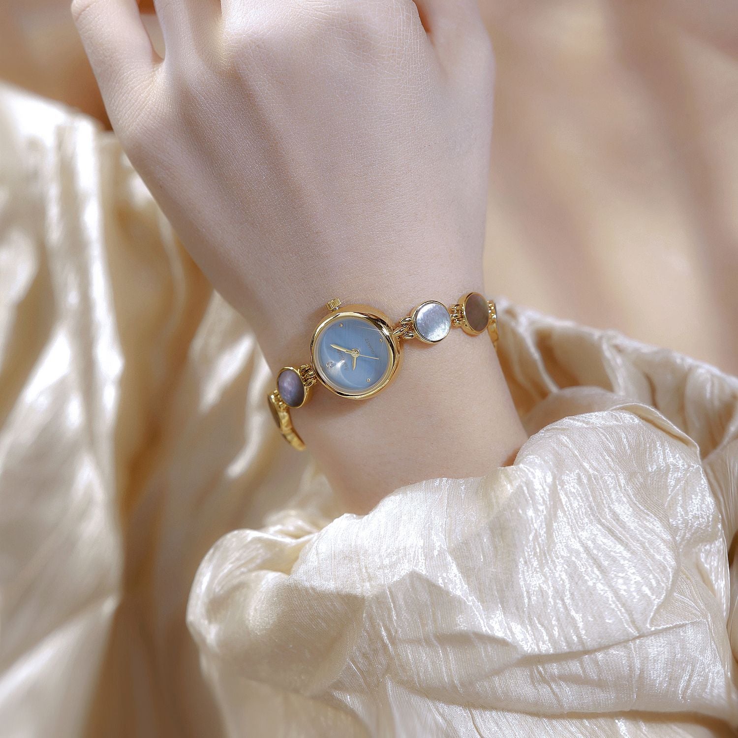 Mother of Pearl Link Bracelet Watch