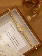 Crystal Flower Dial Link Bracelet Watch
