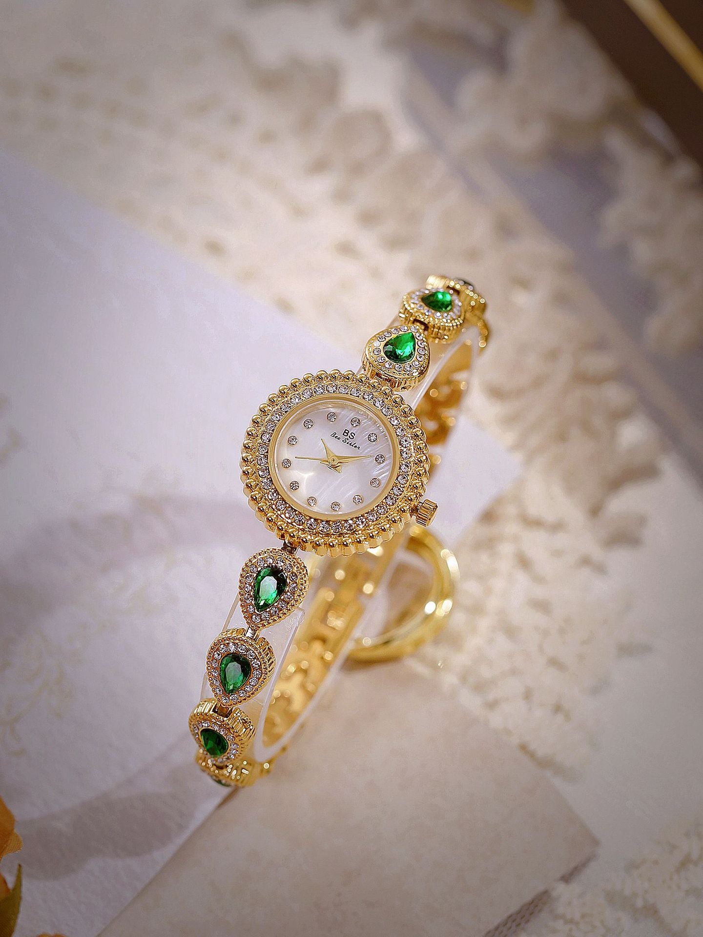 Mother of Pearl Teardrop Gemstone Watch