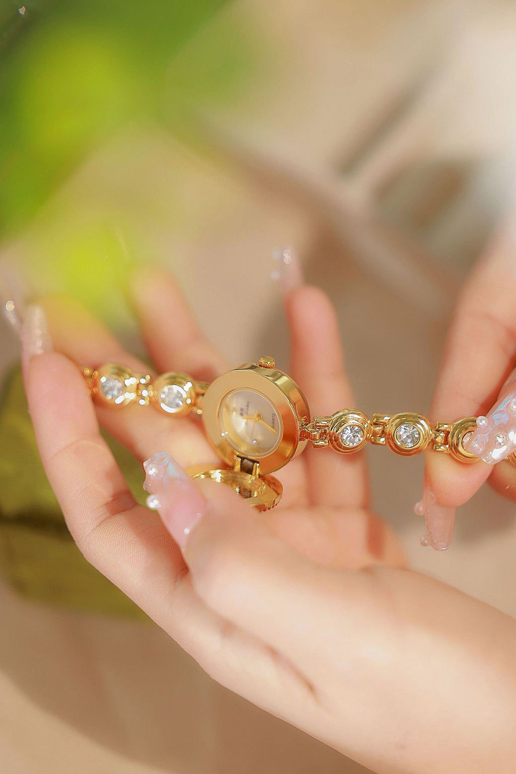 Crystal Accented Dial Link Bracelet Watch