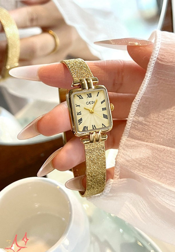 Square Roman Pattern Dial Bracelet Watch