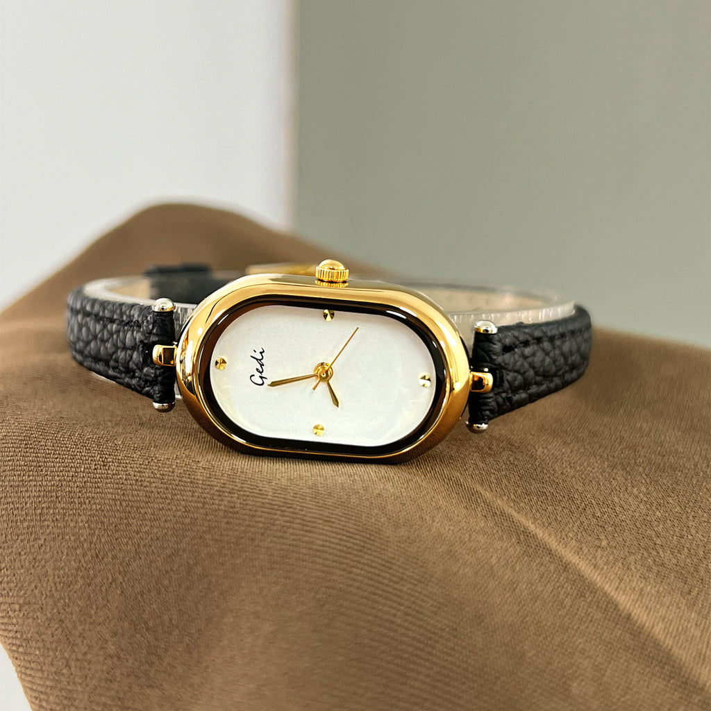 Oval Minimal Dial Slim Strap Watch