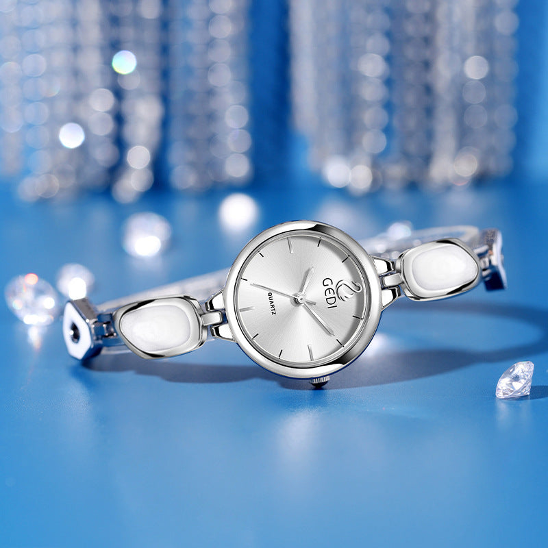 Round Minimal Dial Stone Link Watch
