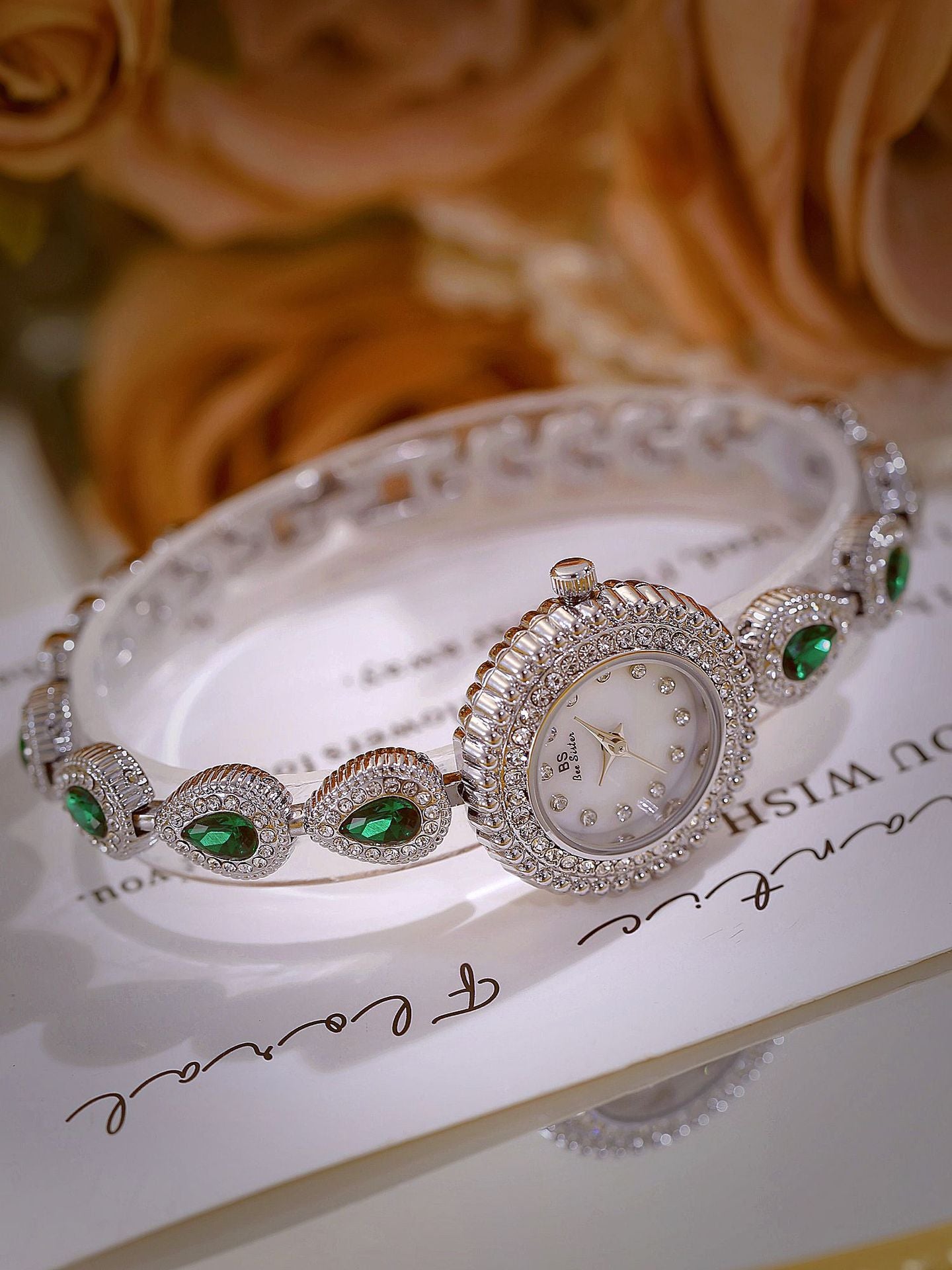 Mother of Pearl Teardrop Gemstone Watch