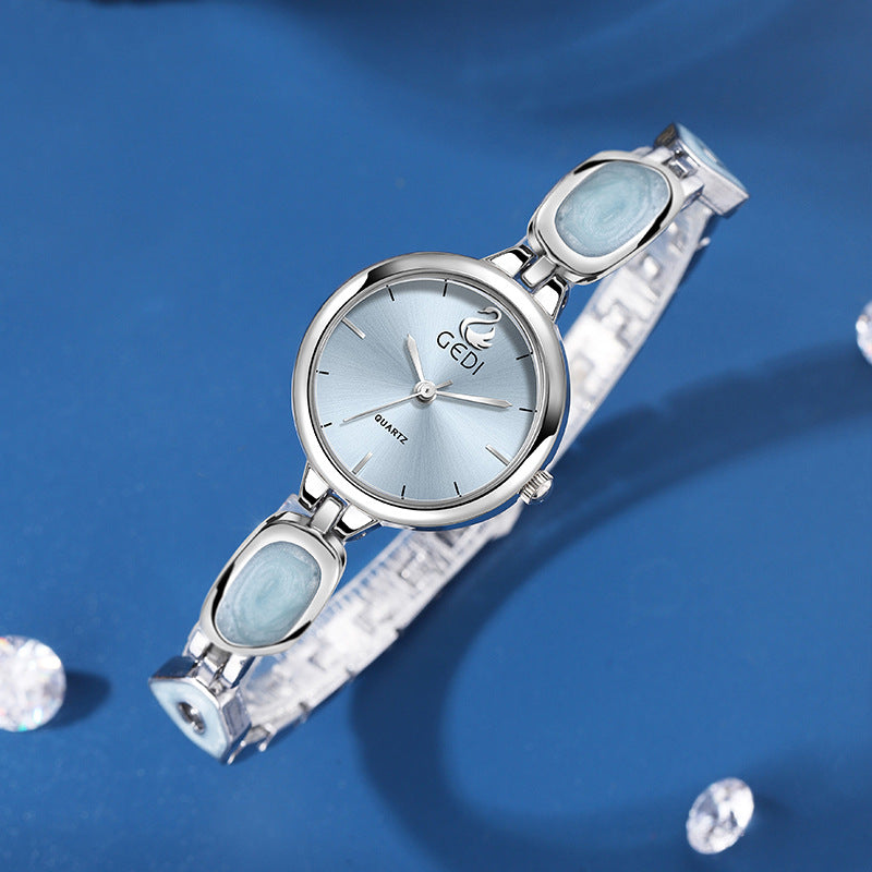 Round Minimal Dial Stone Link Watch