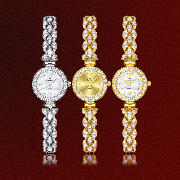 Luxury Quartz Watch with Crystal Embellishments
