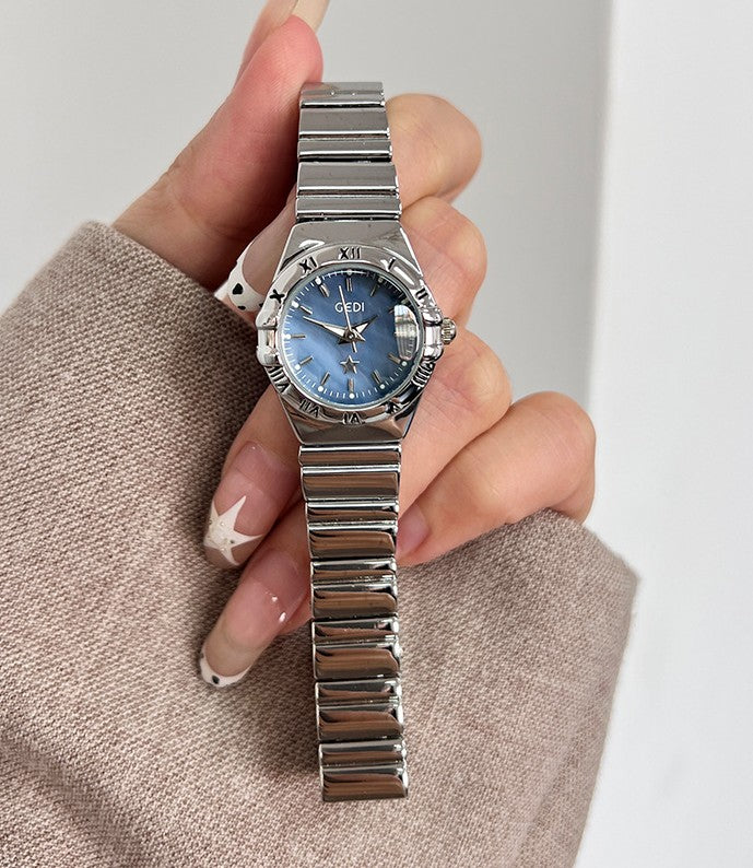 Fluted Bezel Roman Marker Bracelet Watch