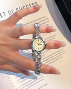 Fluted Bezel Crystal Link Bracelet Watch