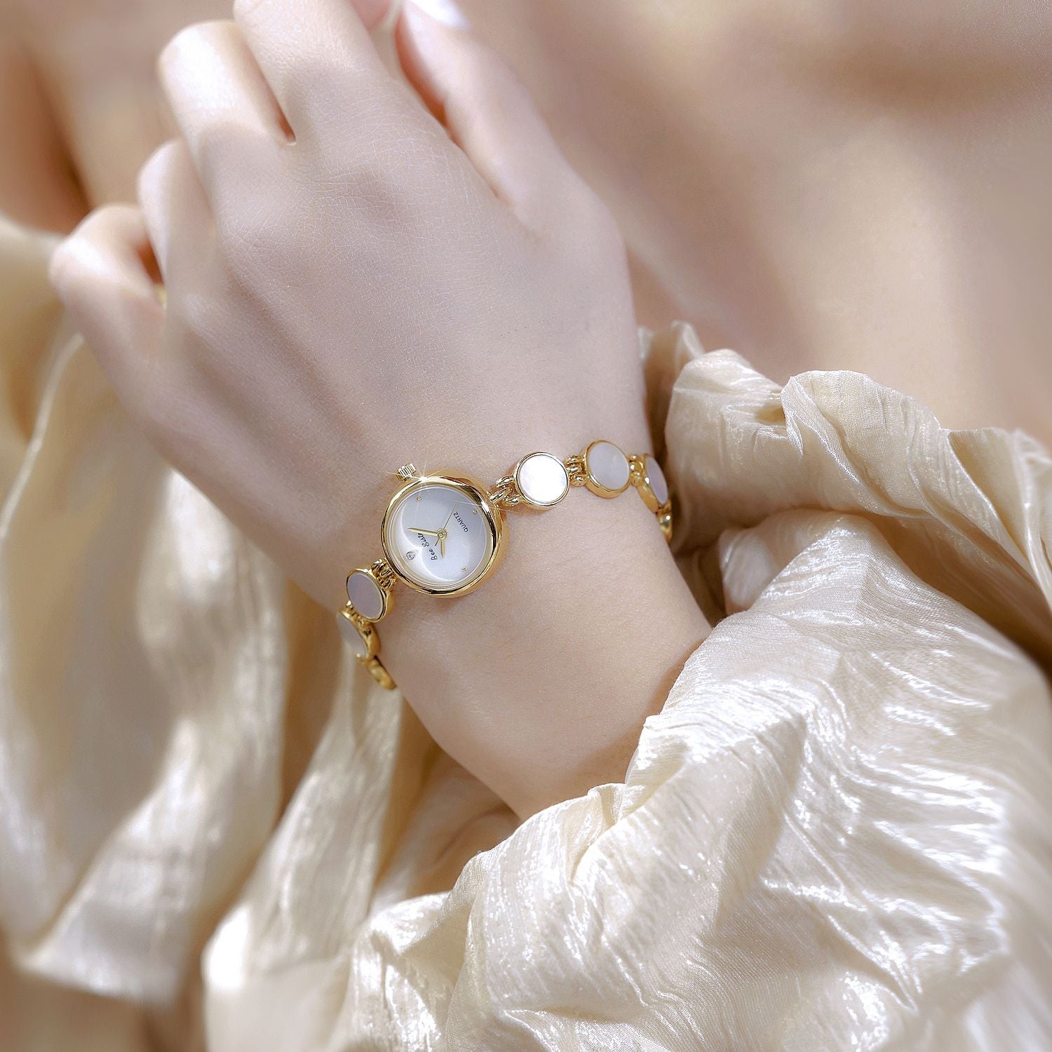 Mother of Pearl Link Bracelet Watch