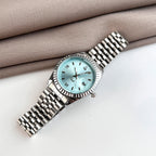 Fluted Bezel Date Dial Bracelet Watch