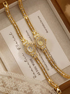 Crystal Flower Dial Link Bracelet Watch