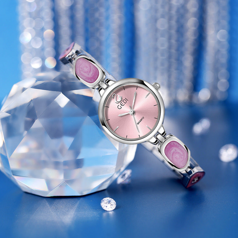Round Minimal Dial Stone Link Watch