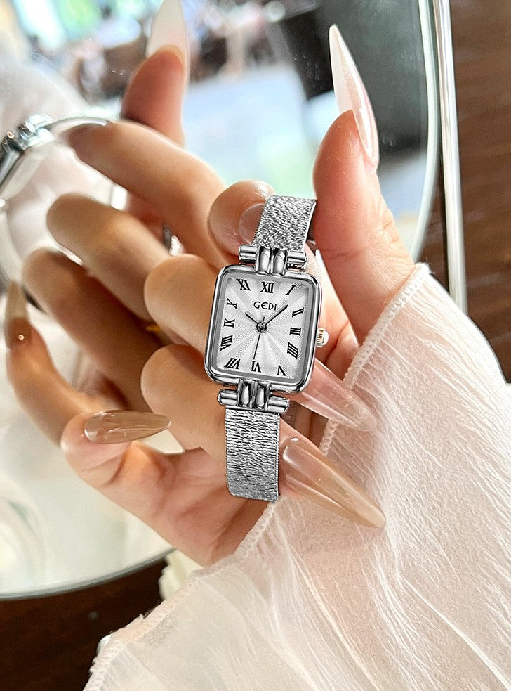 Square Roman Pattern Dial Bracelet Watch