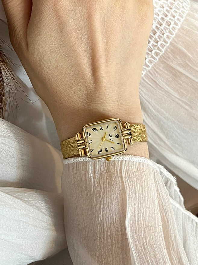 Square Roman Pattern Dial Bracelet Watch