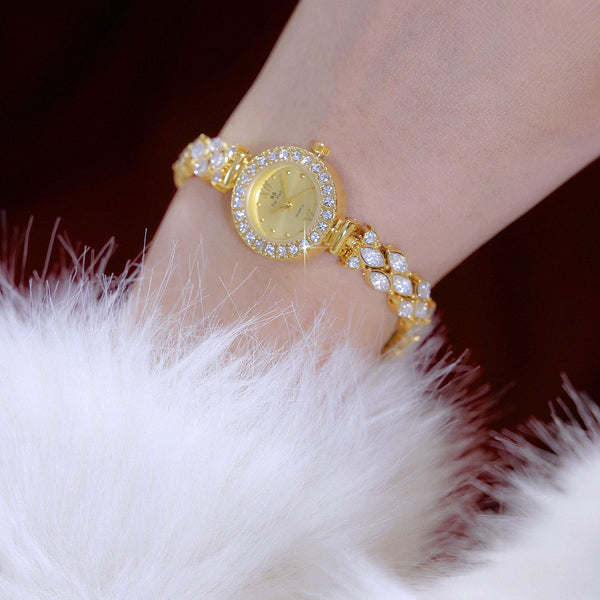 Luxury Quartz Watch with Crystal Embellishments